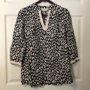 Jones New York sport shirt linen animal print